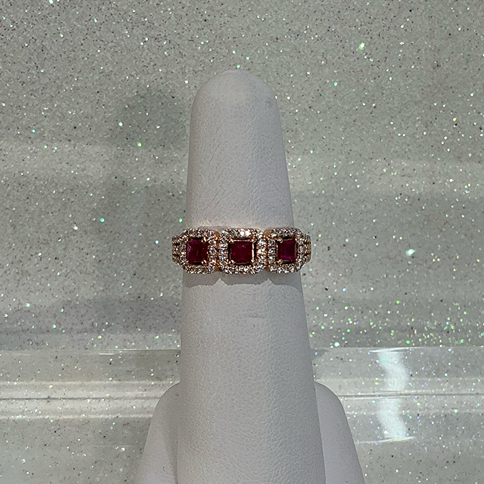 ruby stone rose gold ring