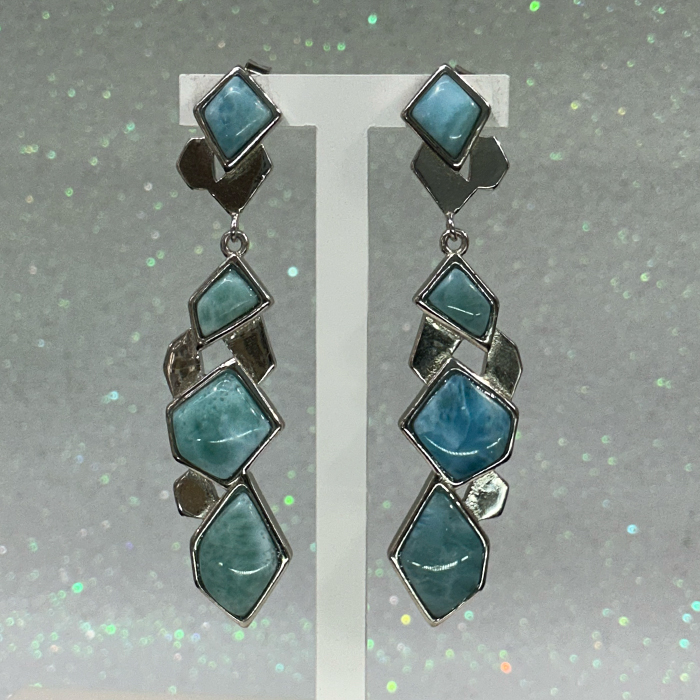 earrings with blue